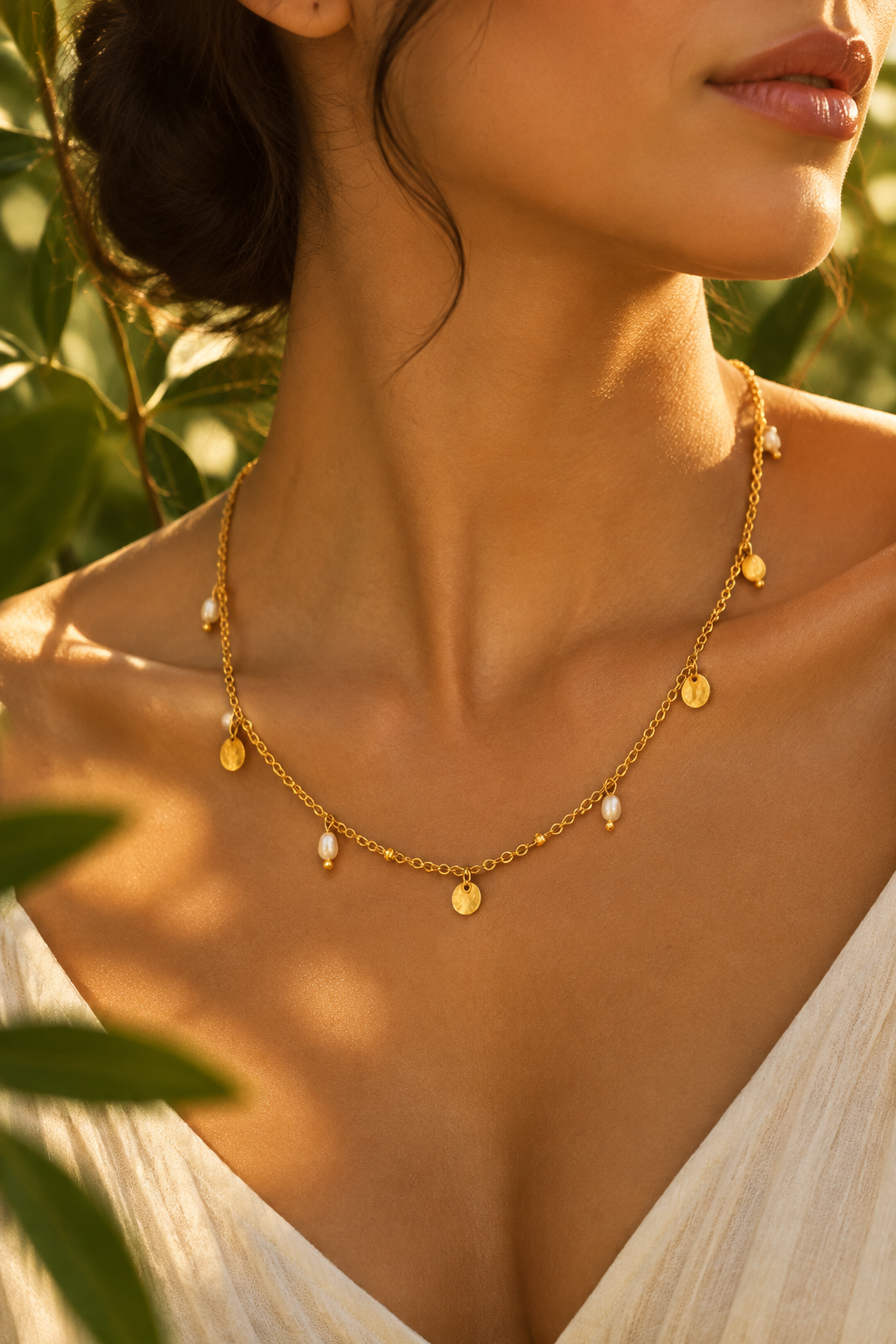 Gold Coins Perlen Halskette – Lifestyle