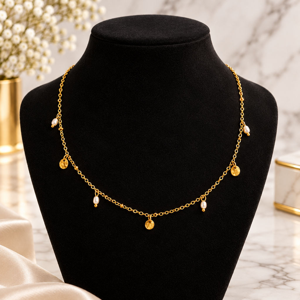 Gold Coins Perlen Halskette – Studio